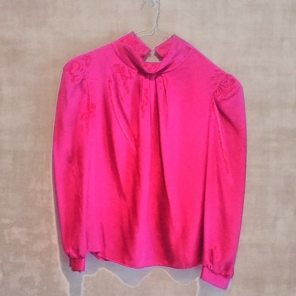 ANN HILL Petite Long Sleeve Vintage Career Blouse